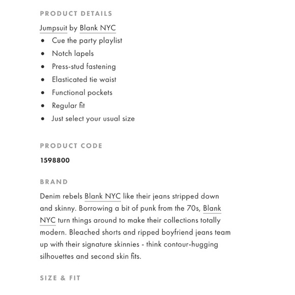 BLANK NYC**Black Vegan Boiler Jumpsuit**$148 - Picture 7 of 8